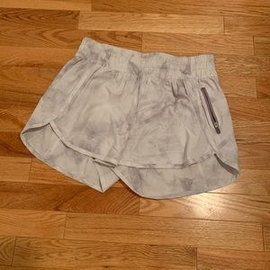 Lululemon running shorts in white, size 8